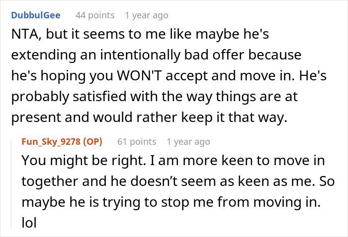 &ldquo;I Don’t Feel This Is A 50/50 Deal&rdquo;: Woman Pushes Back Against BF&rsquo;s Unusual Move-In Condition