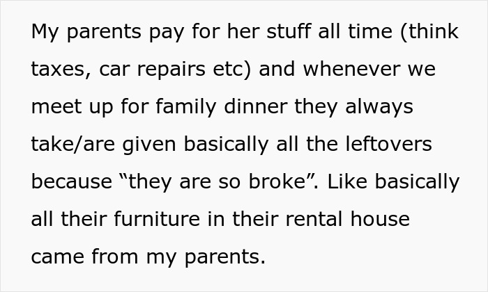 Couple Cry Poor For Years, But Expect Lavish $500 Gifts And Expenses Paid, Sis Finds Out The Truth