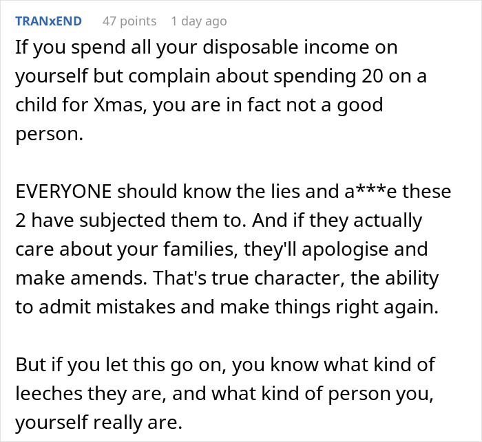 Couple Cry Poor For Years, But Expect Lavish $500 Gifts And Expenses Paid, Sis Finds Out The Truth