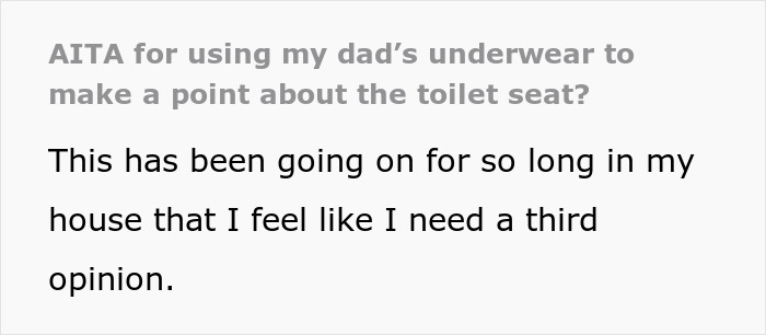 Gross Dad Keeps Wetting The Toilet Seat, Disgusted Daughter Uses His Clean Underwear To Wipe It