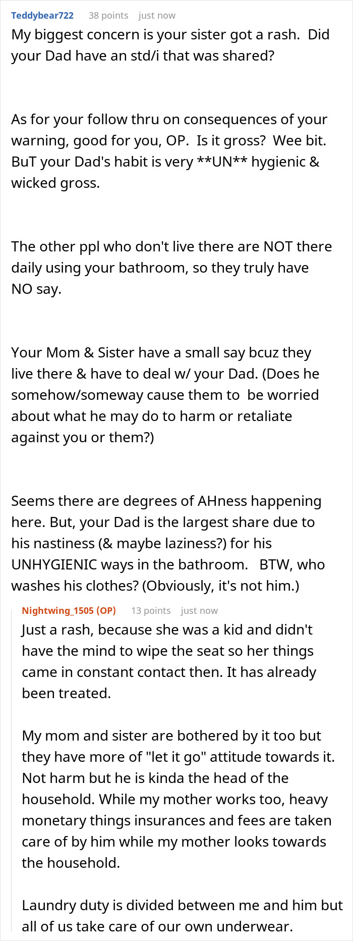 Gross Dad Keeps Wetting The Toilet Seat, Disgusted Daughter Uses His Clean Underwear To Wipe It