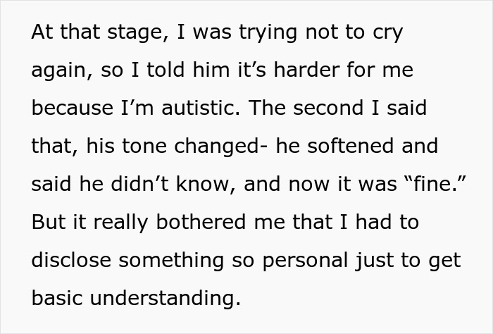 Guy Berates Employee Over Nothing, Then Acts All “Nice” When Employee Says They Are Autistic