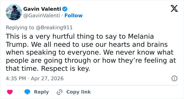 Melania Trump Blasts &lsquo;Coward&rsquo; Jimmy Kimmel Over Monologue Delivered Days Before WHCD Attack