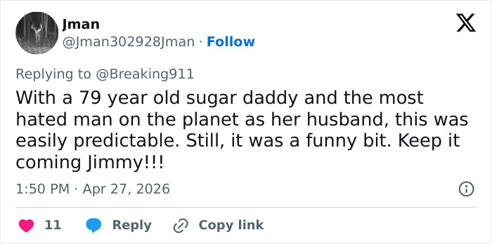 Melania Trump Blasts &lsquo;Coward&rsquo; Jimmy Kimmel Over Monologue Delivered Days Before WHCD Attack