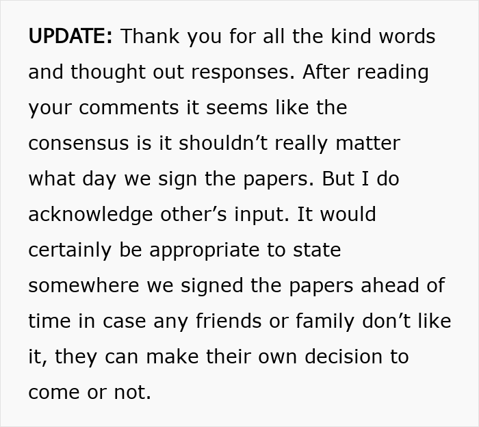 Couple Legally Marries Months Before The Wedding Ceremony, Bride Starts Panicking That It Will Upset Guests