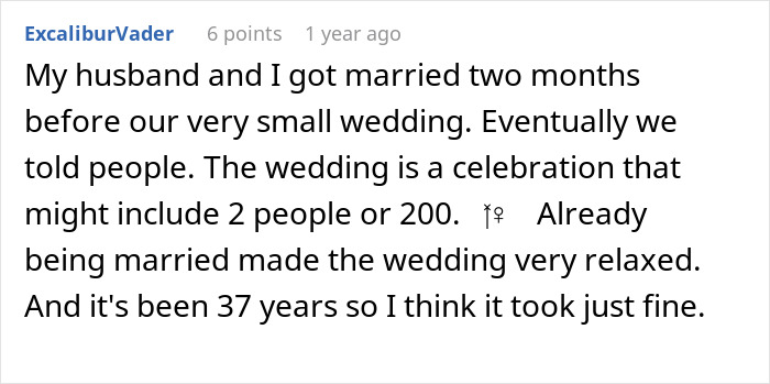 Couple Legally Marries Months Before The Wedding Ceremony, Bride Starts Panicking That It Will Upset Guests