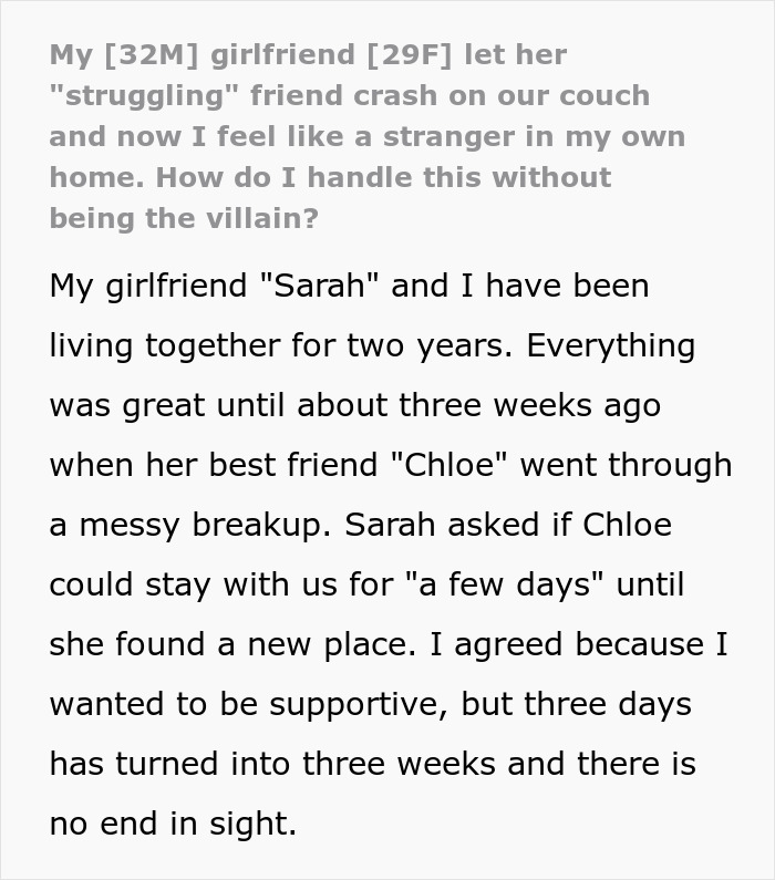 Woman Crashes At Friend&rsquo;s Home After Breakup, Blasts Reality TV And Stresses Out The Cats