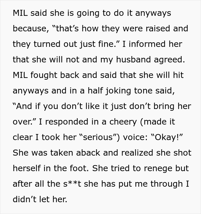 “No Hitting”: Mom Ignores MIL’s Crocodile Tears After She Jokes About Spanking Her Daughter