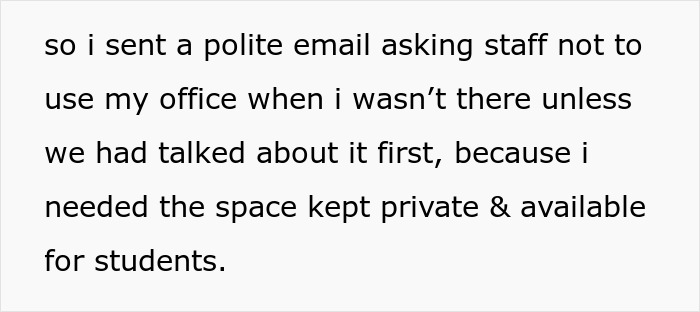 Staff Offended When Counselor Locks Their Private Office, Mad As Nobody Can Secretly Use It Anymore