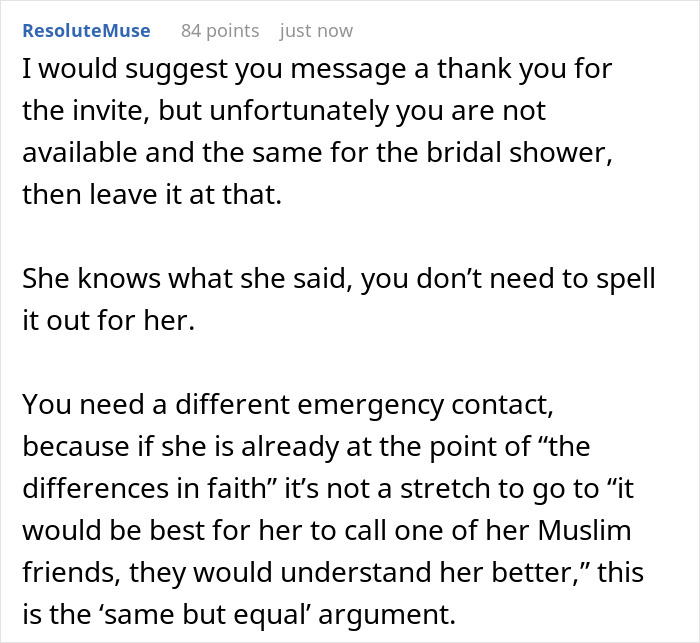 Christian Bride Excludes Muslim Best Friend From Wedding, Sends Her The Gift Registry Anyway