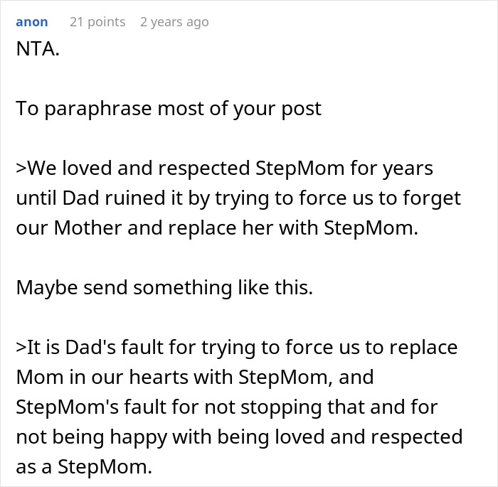 Dad Pushes Kids To Replace Late Mom With Stepmom, Teen Says He&rsquo;s The Reason They Don&rsquo;t Like Her