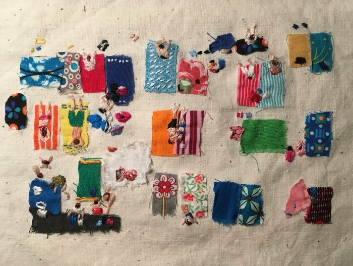 Artist Uses Embroidery And Recycled Fabrics To Capture The Magic Of Simple Everyday Scenes (55 Pics)