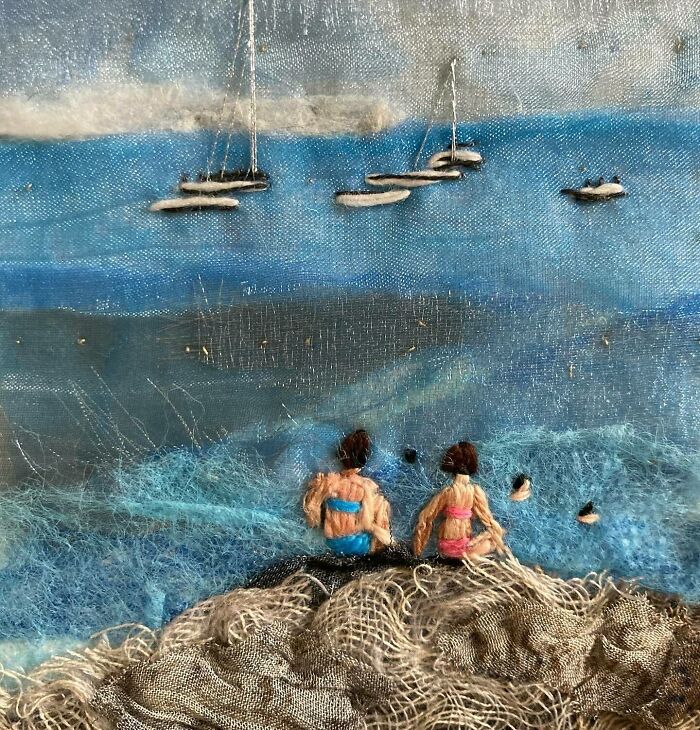 Artist Uses Embroidery And Recycled Fabrics To Capture The Magic Of Simple Everyday Scenes (55 Pics)