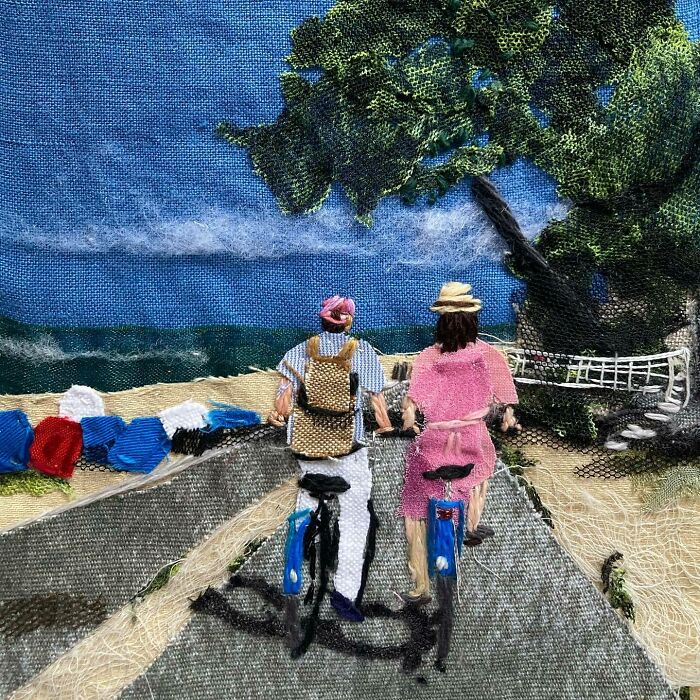 Artist Uses Embroidery And Recycled Fabrics To Capture The Magic Of Simple Everyday Scenes (55 Pics)