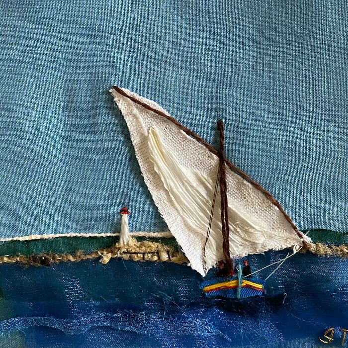 Artist Uses Embroidery And Recycled Fabrics To Capture The Magic Of Simple Everyday Scenes (55 Pics)