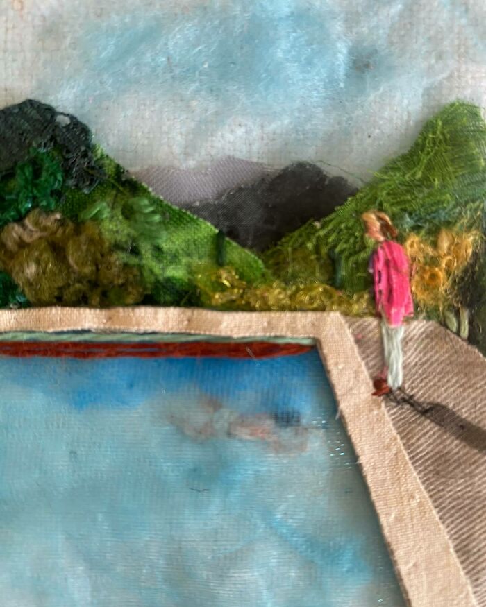 Artist Uses Embroidery And Recycled Fabrics To Capture The Magic Of Simple Everyday Scenes (55 Pics)