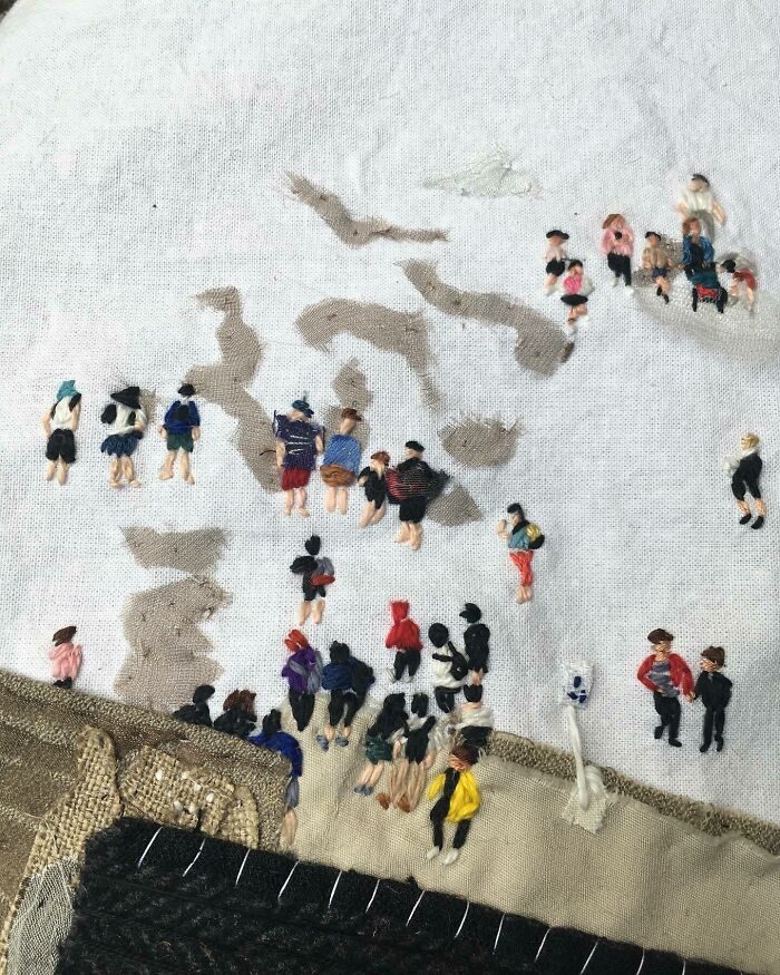 Artist Uses Embroidery And Recycled Fabrics To Capture The Magic Of Simple Everyday Scenes (55 Pics)