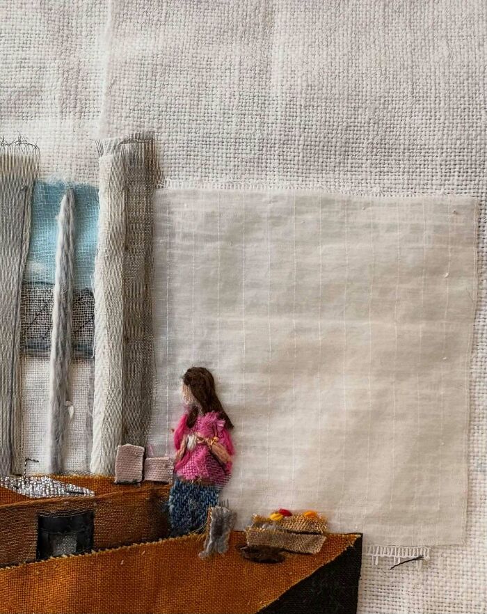 Artist Uses Embroidery And Recycled Fabrics To Capture The Magic Of Simple Everyday Scenes (55 Pics)