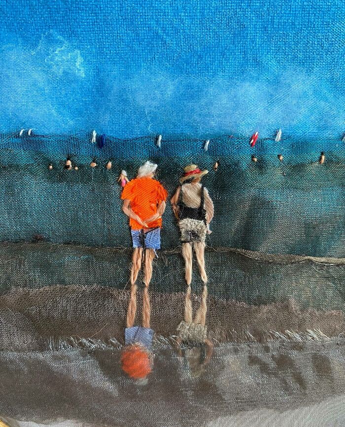Artist Uses Embroidery And Recycled Fabrics To Capture The Magic Of Simple Everyday Scenes (55 Pics)