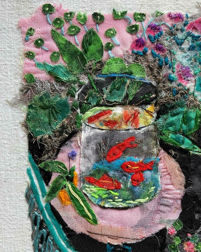 Artist Uses Embroidery And Recycled Fabrics To Capture The Magic Of Simple Everyday Scenes (55 Pics)
