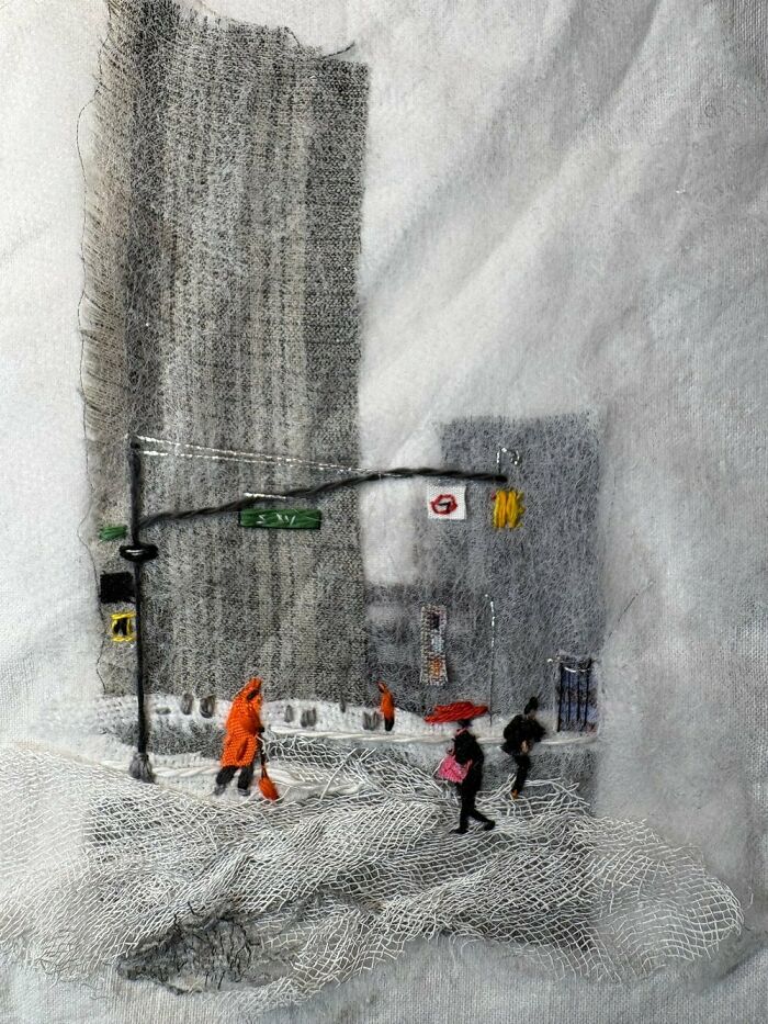 Artist Uses Embroidery And Recycled Fabrics To Capture The Magic Of Simple Everyday Scenes (55 Pics)