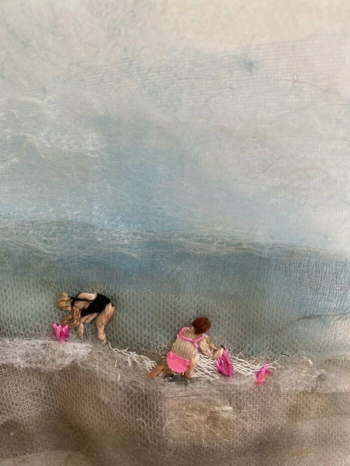 Artist Uses Embroidery And Recycled Fabrics To Capture The Magic Of Simple Everyday Scenes (55 Pics)