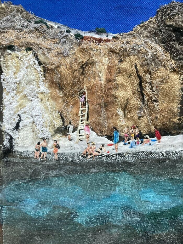 Artist Uses Embroidery And Recycled Fabrics To Capture The Magic Of Simple Everyday Scenes (55 Pics)