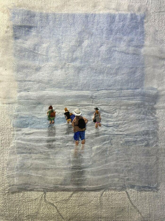 Artist Uses Embroidery And Recycled Fabrics To Capture The Magic Of Simple Everyday Scenes (55 Pics)