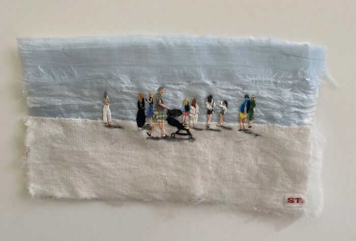 Artist Uses Embroidery And Recycled Fabrics To Capture The Magic Of Simple Everyday Scenes (55 Pics)