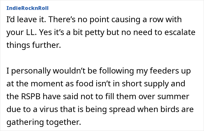 Tenant Mortified After Noticing Landlady Removes Her Bird Feeders, Considers Involving Police