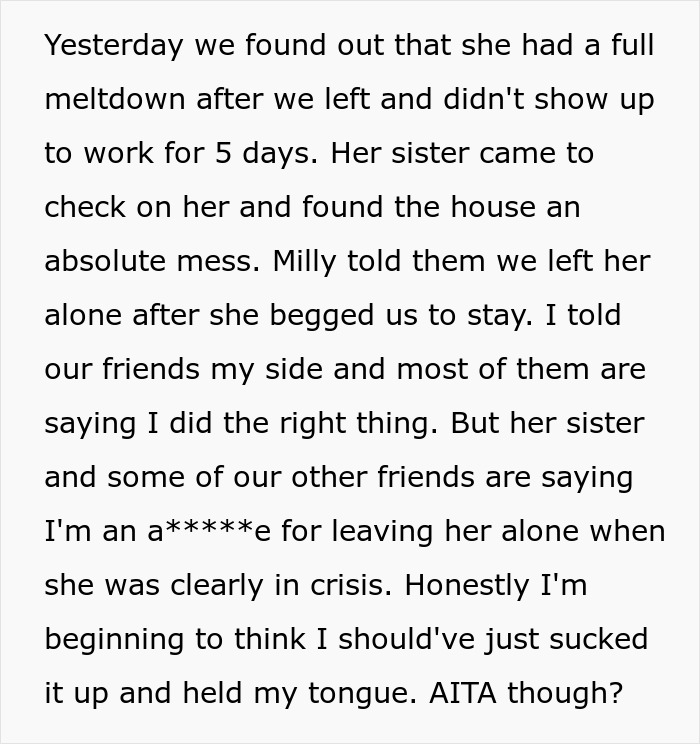 Woman Leaves Friend In Crisis After Realizing What She Was Really Trying To Do: &ldquo;I&rsquo;m Moving On With My Life&rdquo;