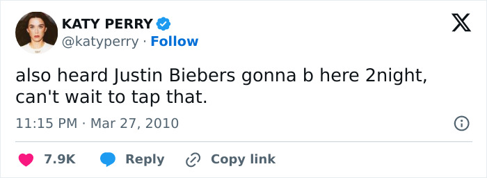 Katy Perry’s Comment About Justin Bieber In 2010 Horrifies Fans After They Learn How Old He Was