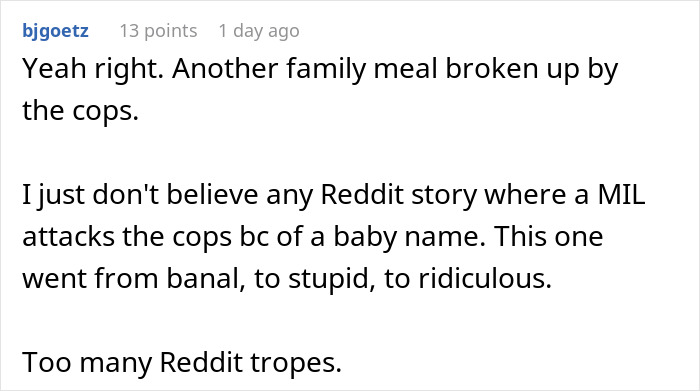 Controlling MIL Picks A Messy Fight Over A Baby Name, Gets Escorted Out By Police At Family Dinner