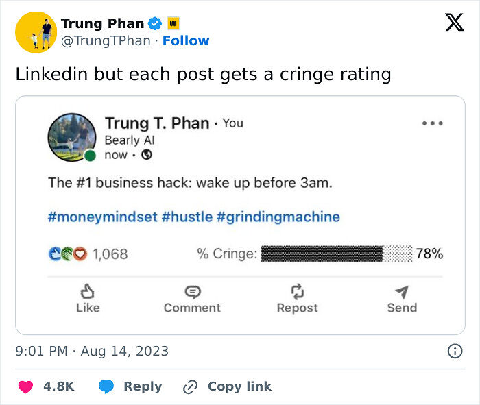 “5AM Success Bro”: 83 LinkedIn Posts So Cringey, They Turned Into Roast-Worthy Content