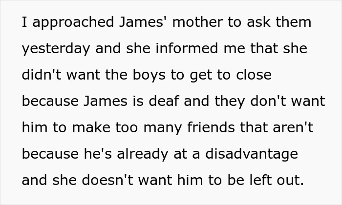 Controlling Mom Enforces Loneliness On Deaf Son Out Of Fear, Gets Called Out By Another Parent