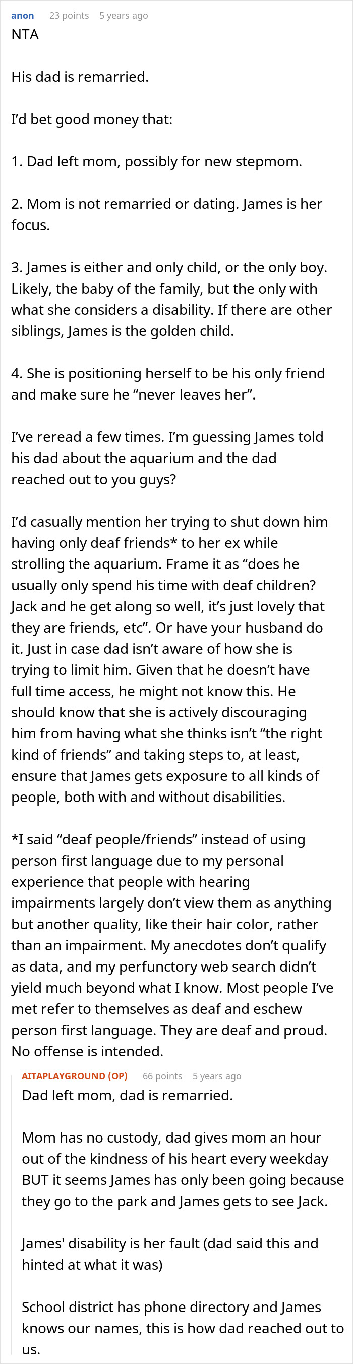 Controlling Mom Enforces Loneliness On Deaf Son Out Of Fear, Gets Called Out By Another Parent