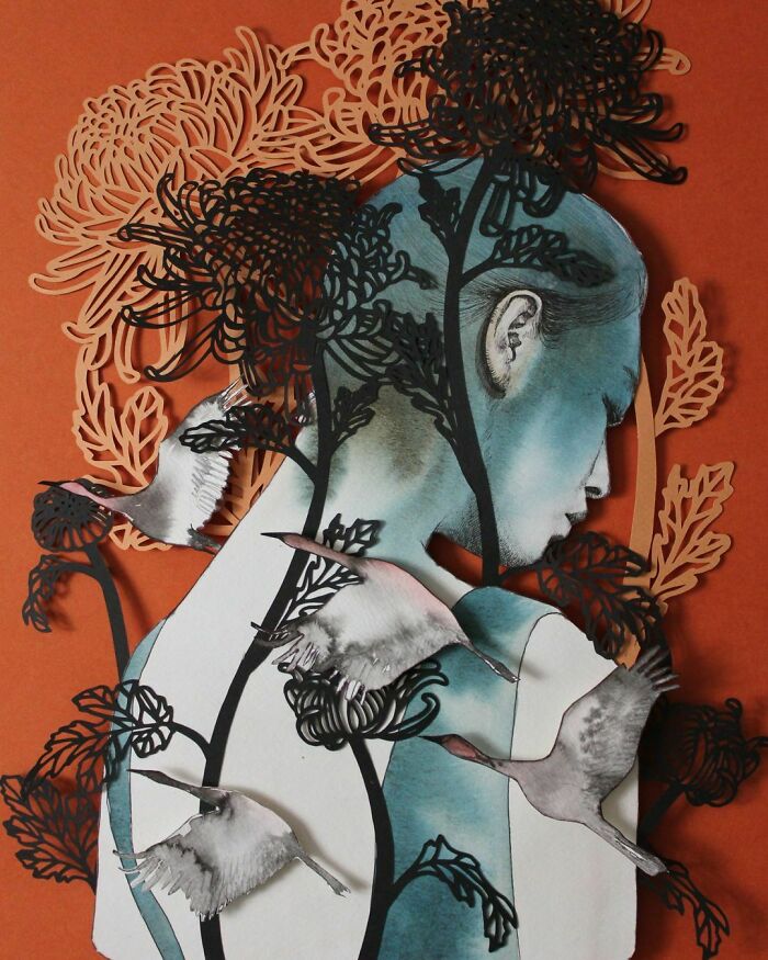 37 Delicate Paper Cut Collages By This Artist That Explore Identity Through Layers And Shadow