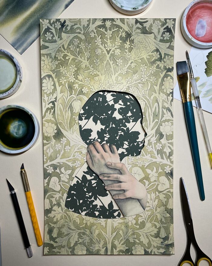 37 Delicate Paper Cut Collages By This Artist That Explore Identity Through Layers And Shadow