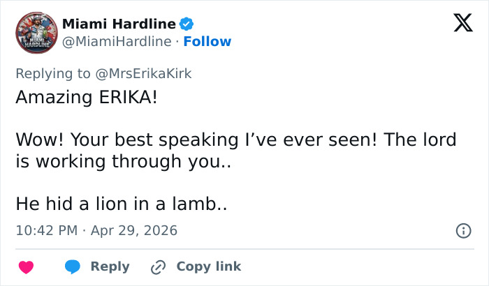 &ldquo;Dressed Like Sarah Connor In Terminator 2&rdquo;: Erika Kirk Breaks Silence After WHCD Attack