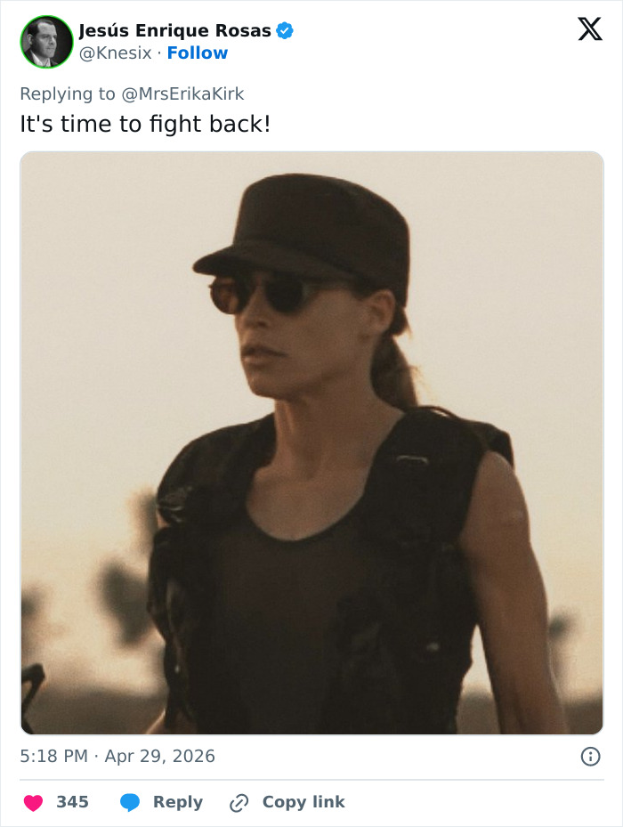 &ldquo;Dressed Like Sarah Connor In Terminator 2&rdquo;: Erika Kirk Breaks Silence After WHCD Attack