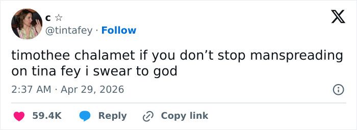 Timothée Chalamet Slammed By Fans Over “Jerk” Move Toward Tina Fey