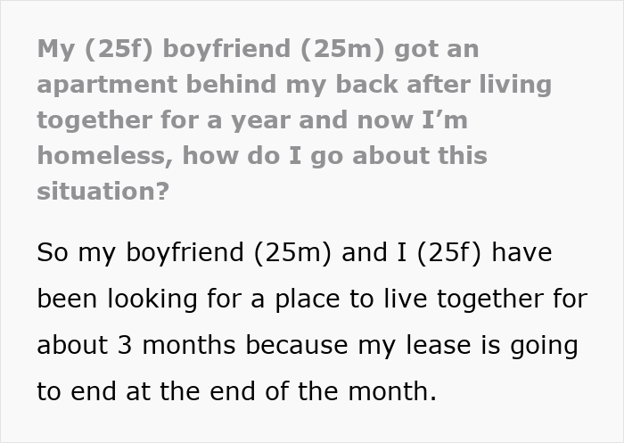 Woman Supports Unemployed Boyfriend, He Leaves Her Homeless As Soon As He Finds A Job