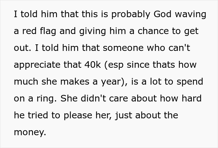 Sister Tells Bro Fiancée’s $40K Ring Complaint Is “God’s Red Flag”, He Calls Off Entire Proposal