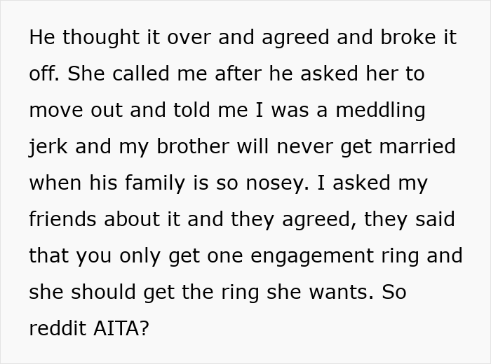 Sister Tells Bro Fiancée’s $40K Ring Complaint Is “God’s Red Flag”, He Calls Off Entire Proposal