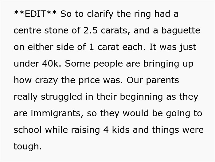 Sister Tells Bro Fiancée’s $40K Ring Complaint Is “God’s Red Flag”, He Calls Off Entire Proposal