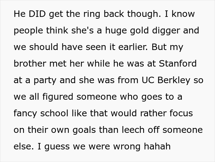 Sister Tells Bro Fiancée’s $40K Ring Complaint Is “God’s Red Flag”, He Calls Off Entire Proposal
