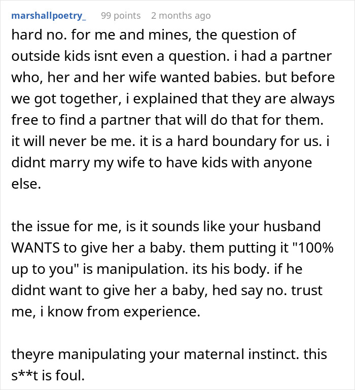 Open Marriage Takes A Wild Turn When Husband’s GF Asks For A Baby, Wife Gives Him An Ultimatum