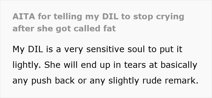 Heartless MIL Thinks DIL Is Too Sensitive, Proves It By Scolding Her For Crying After Being Called Fat