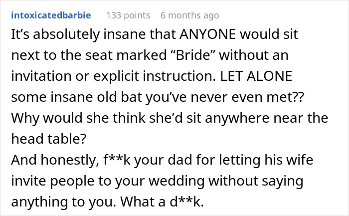 “The Entitlement”: Random Stranger Takes A Seat At Main Wedding Table, Steals Bride’s Mother’s Place