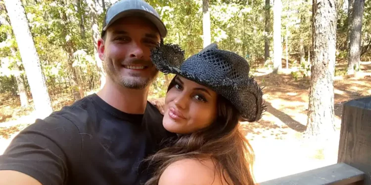 Alexa Alfia and Brennon Lemieux in a forest
